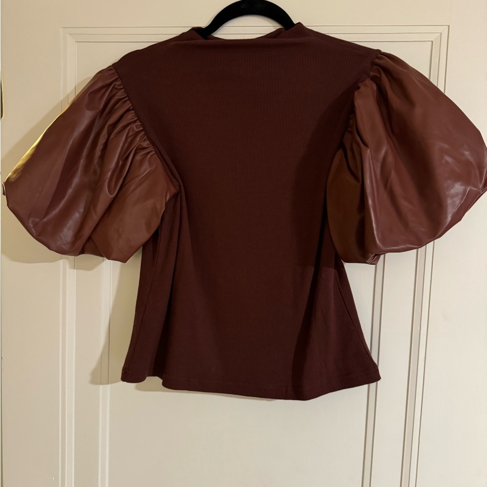 Faux leather top